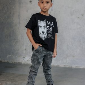 Boyfriend stiliaus pilki džinsai 104/110 ir 116/122cm